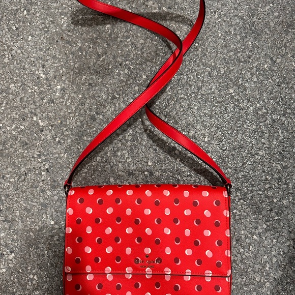 Ruby Red Kate Spade Polka Dot Crossbody - Picture 5 of 5